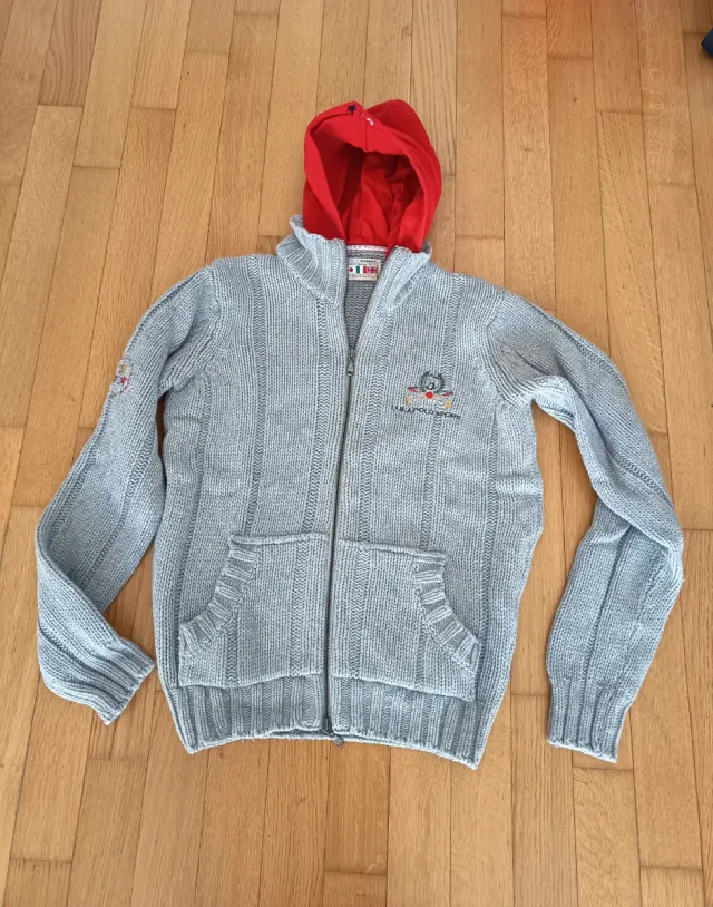 Maglione lana e cashmere zip cappuccio