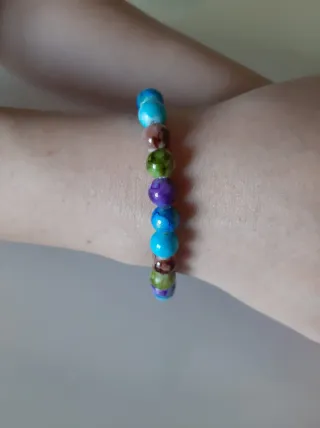 Bracciale elastico perline colorate 16cm