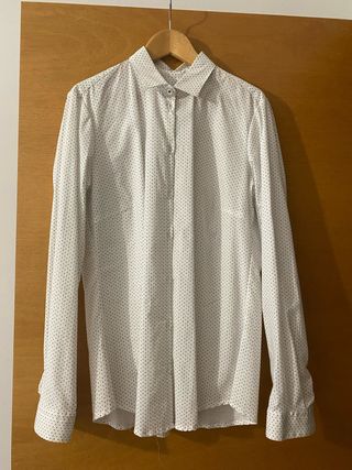 Camisa entallada manga larga blanca