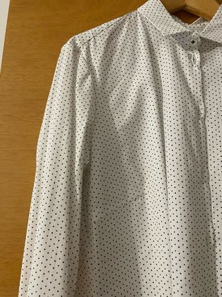 Camisa entallada manga larga blanca