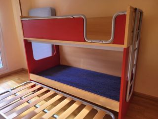 Litera triple madera y metal