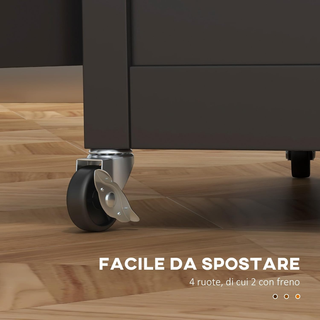 Carrello da Cucina con Cassetto, Ripiano Regolabil