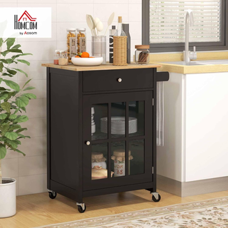 Carrello da Cucina con Cassetto, Ripiano Regolabil