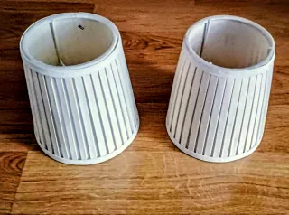 2 Pantallas Lámpara Tela Beige/Blanco