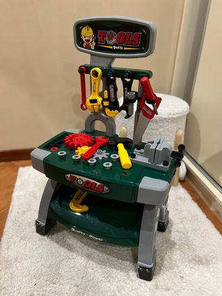 Bancada de ferramentas para criança com acessórios