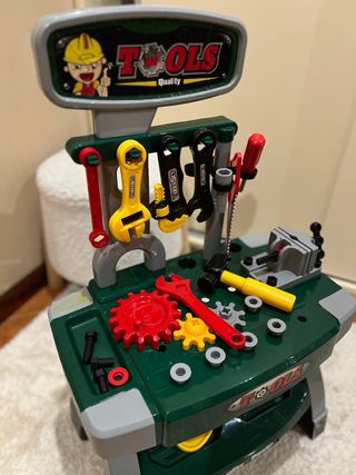 Bancada de ferramentas para criança com acessórios
