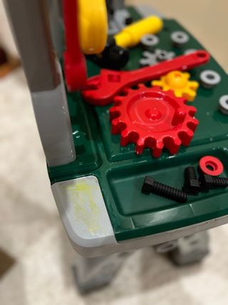 Bancada de ferramentas para criança com acessórios