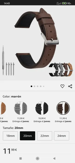 Correas de reloj 20/22mm.
