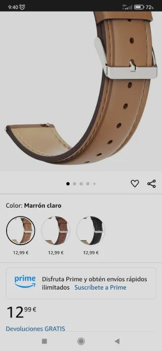 Correas de reloj 20/22mm.