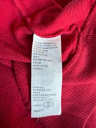 Sudadera Hollister Roja Logo Manga