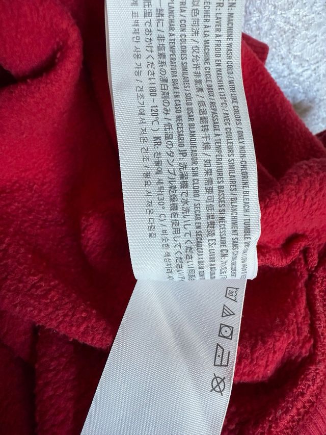 Sudadera Hollister Roja Logo Manga