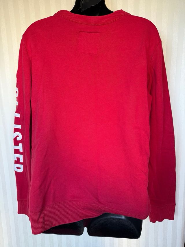 Sudadera Hollister Roja Logo Manga