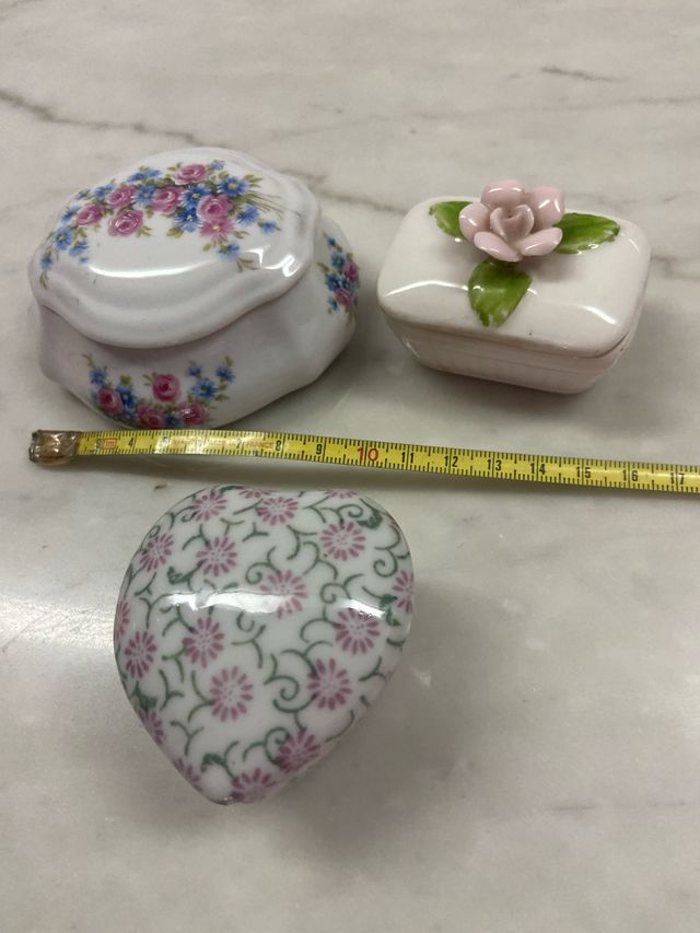 Lote 3 Cajas Cerámica Corazón y Cuadrada