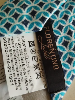 Corbata Florentino azul y turquesa 100% Lino