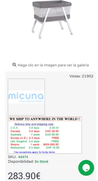 Minicuna Minifresh gris y blanca