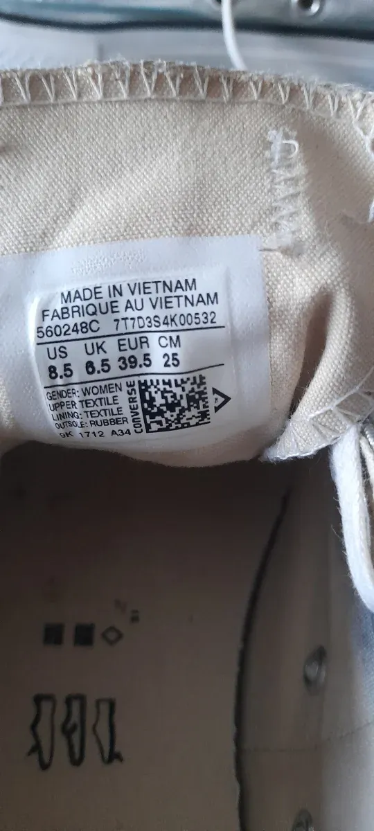 Converse All Star Plataforma Mujer Talla 39.5