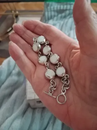 Pulsera Plata y Nácar