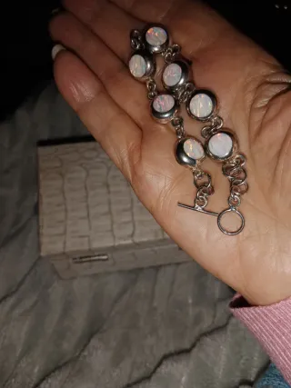 Pulsera Plata y Nácar
