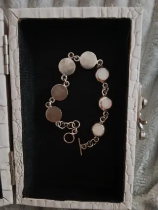 Pulsera Plata y Nácar