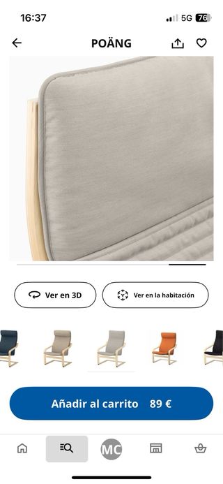 Sillón+reposp+cojines regalo Poäng Ikea