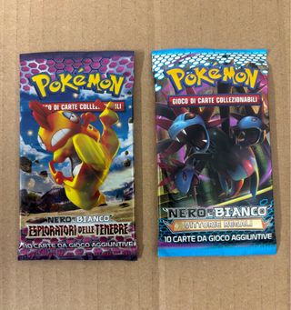 Coppia bustine Pokemon Nero e Bianco sigillate