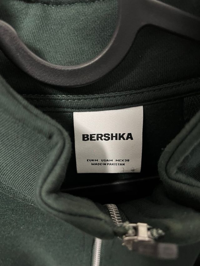 Bershka Sudadera (Zip-up) Verde