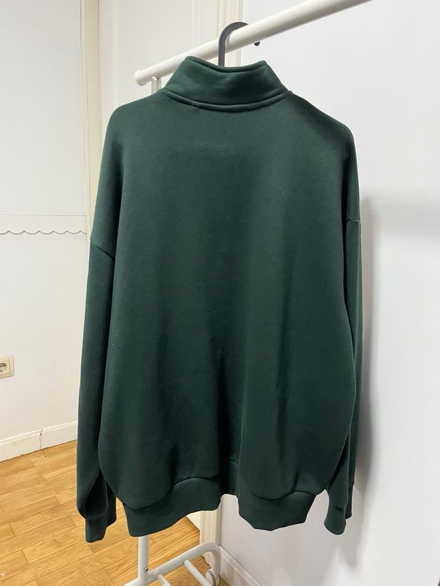 Bershka Sudadera (Zip-up) Verde
