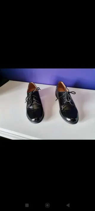 Zapatos Oxford/Blucher Negros Charol