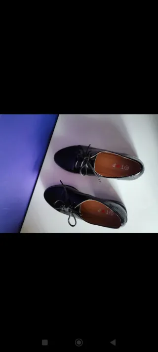 Zapatos Oxford/Blucher Negros Charol