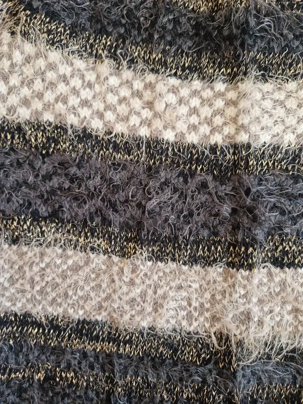 Jersey Naf Naf pelo suave rayas oro y gris