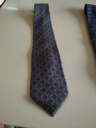 Corbata hecha a mano España Beige/Azul