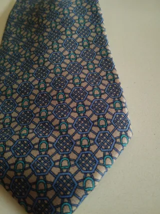 Corbata hecha a mano España Beige/Azul