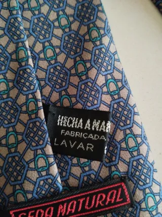 Corbata hecha a mano España Beige/Azul