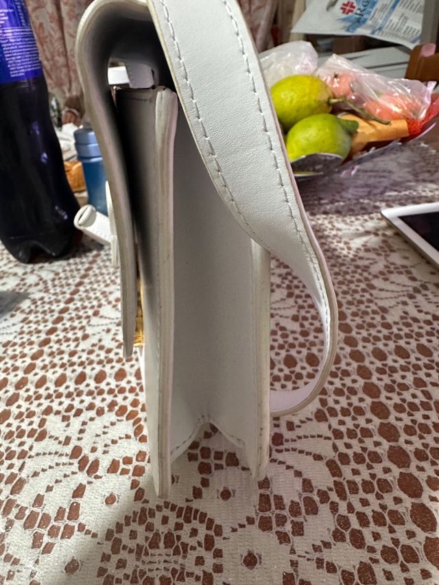 Borsa Christian Dior bianca con logo CD