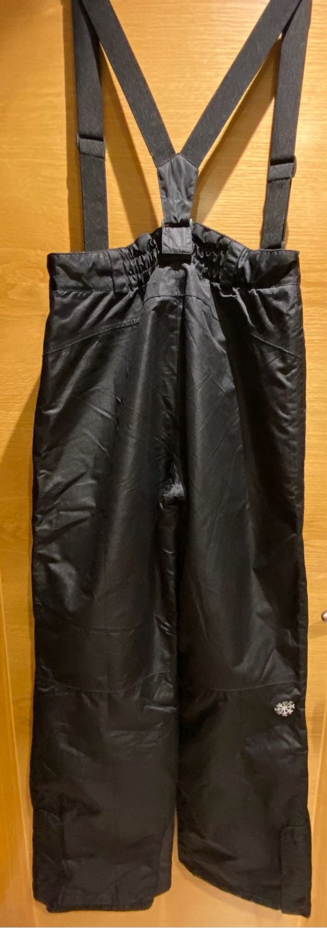 Pantalones de nieve negros con tirantes (12-14años