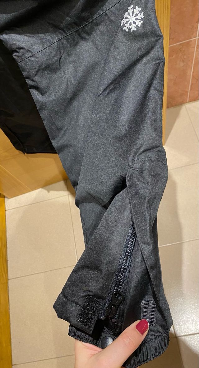 Pantalones de nieve negros con tirantes (12-14años