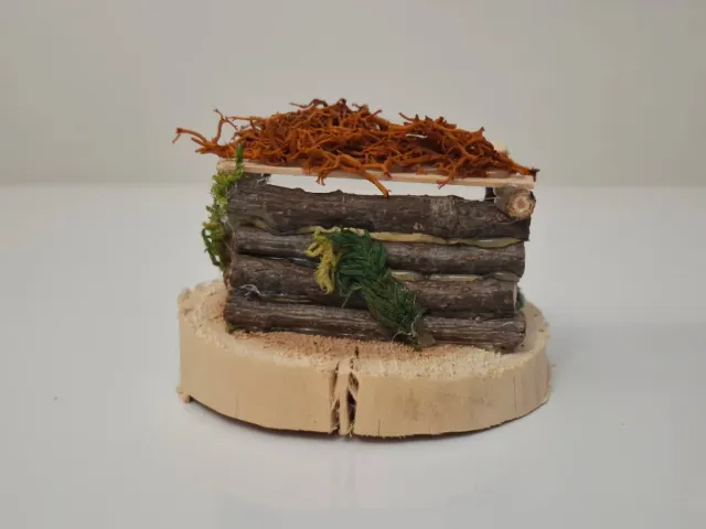 Mini presepe artigianale su base in legno