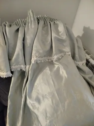 Cortina puente salón tela satinada