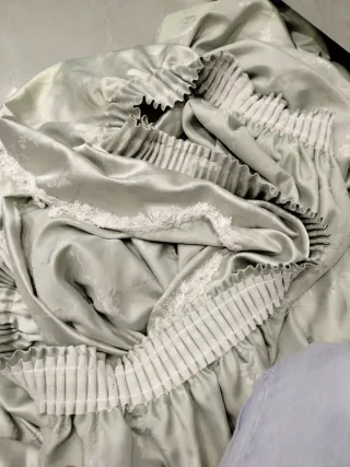 Cortina puente salón tela satinada