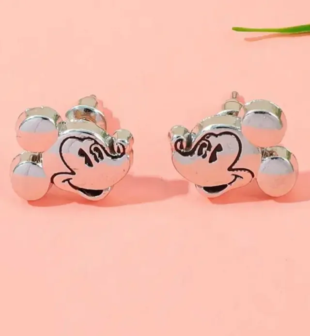 Pendientes Mickey Mouse Plateados