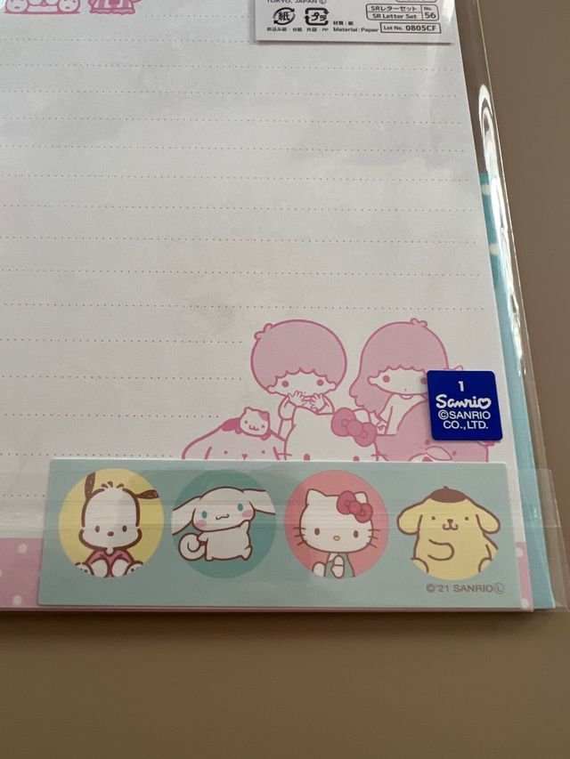 Set Papel Cartas y Sobres Sanrio