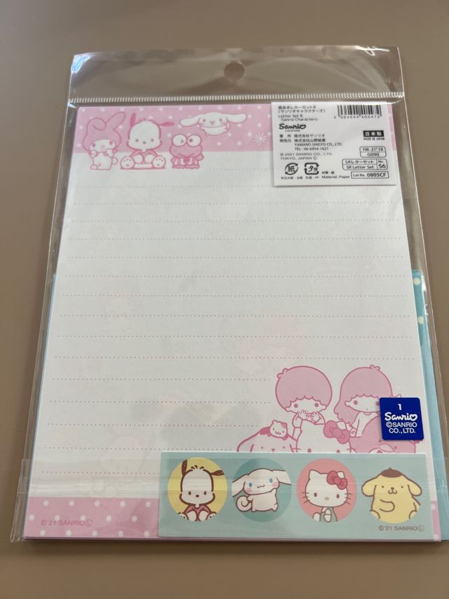 Set Papel Cartas y Sobres Sanrio