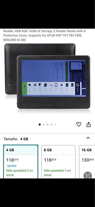 E-Book NUEVO + funda, auriculares 4GB