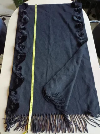 Chal/Estola Negra Franela Elegante