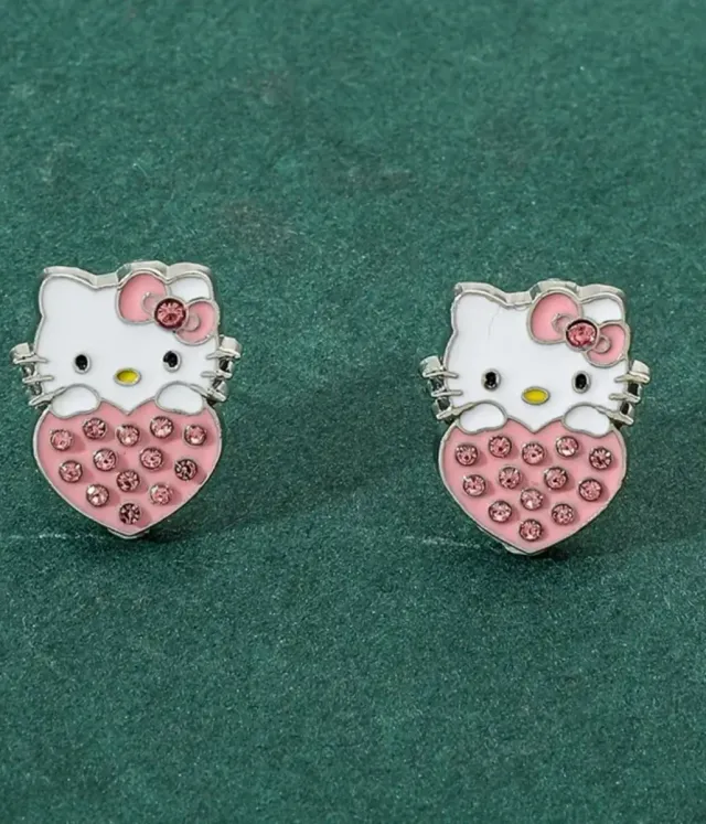 Pendientes Hello Kitty Corazón Rosa