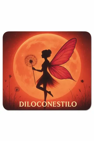 Alfombrilla Ratón Hada Luna Naranja