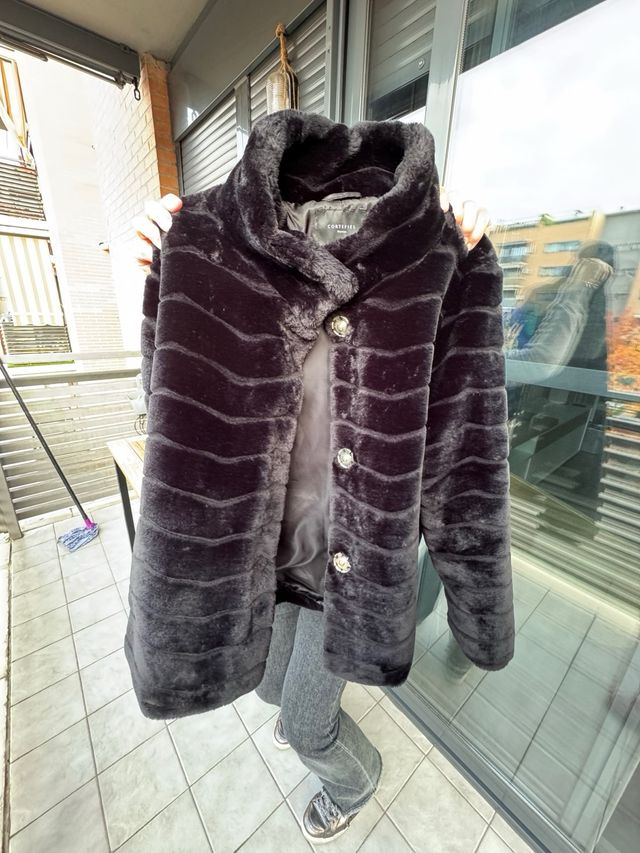 Chaquetón negro mujer