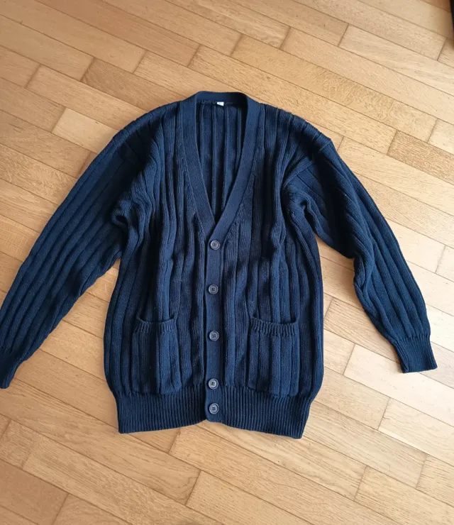 Cardigan uomo vintage anni '90 in cotone, blu