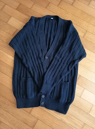 Cardigan uomo vintage anni '90 in cotone, blu