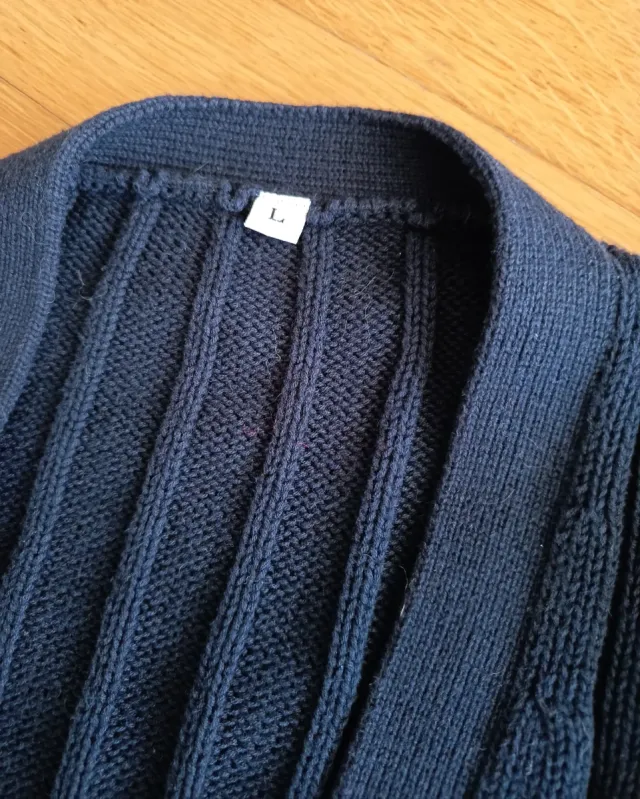 Cardigan uomo vintage anni '90 in cotone, blu